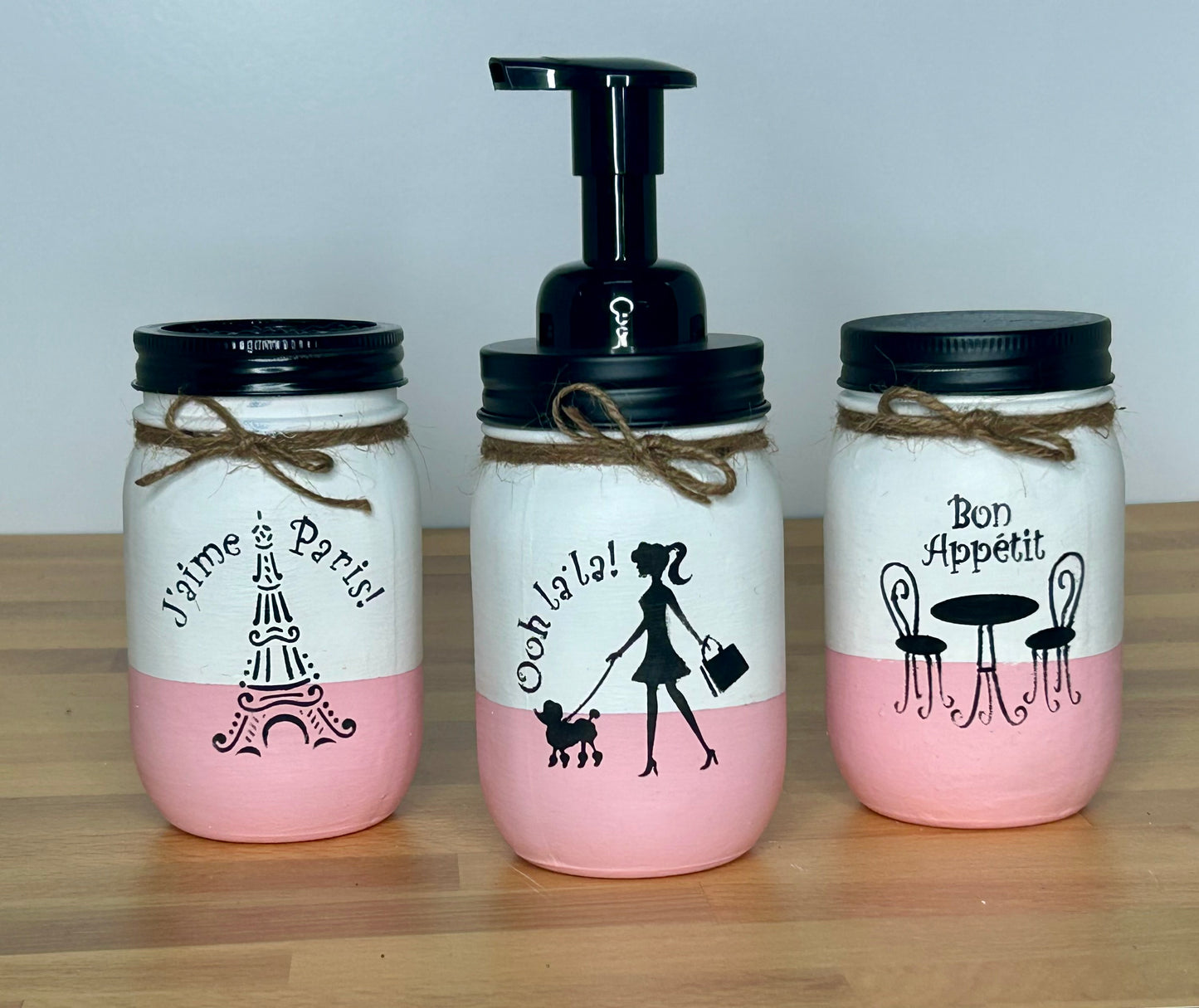 Parisian Mason Jar Bathroom Set