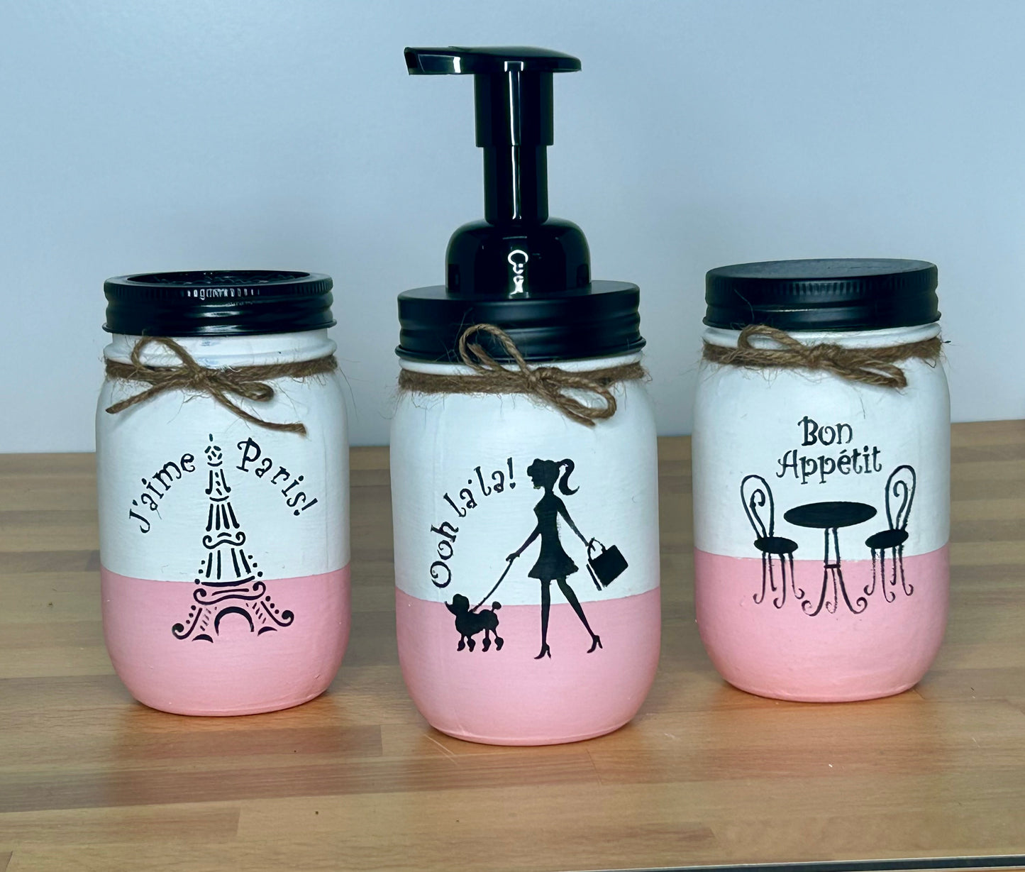 Parisian Mason Jar Bathroom Set