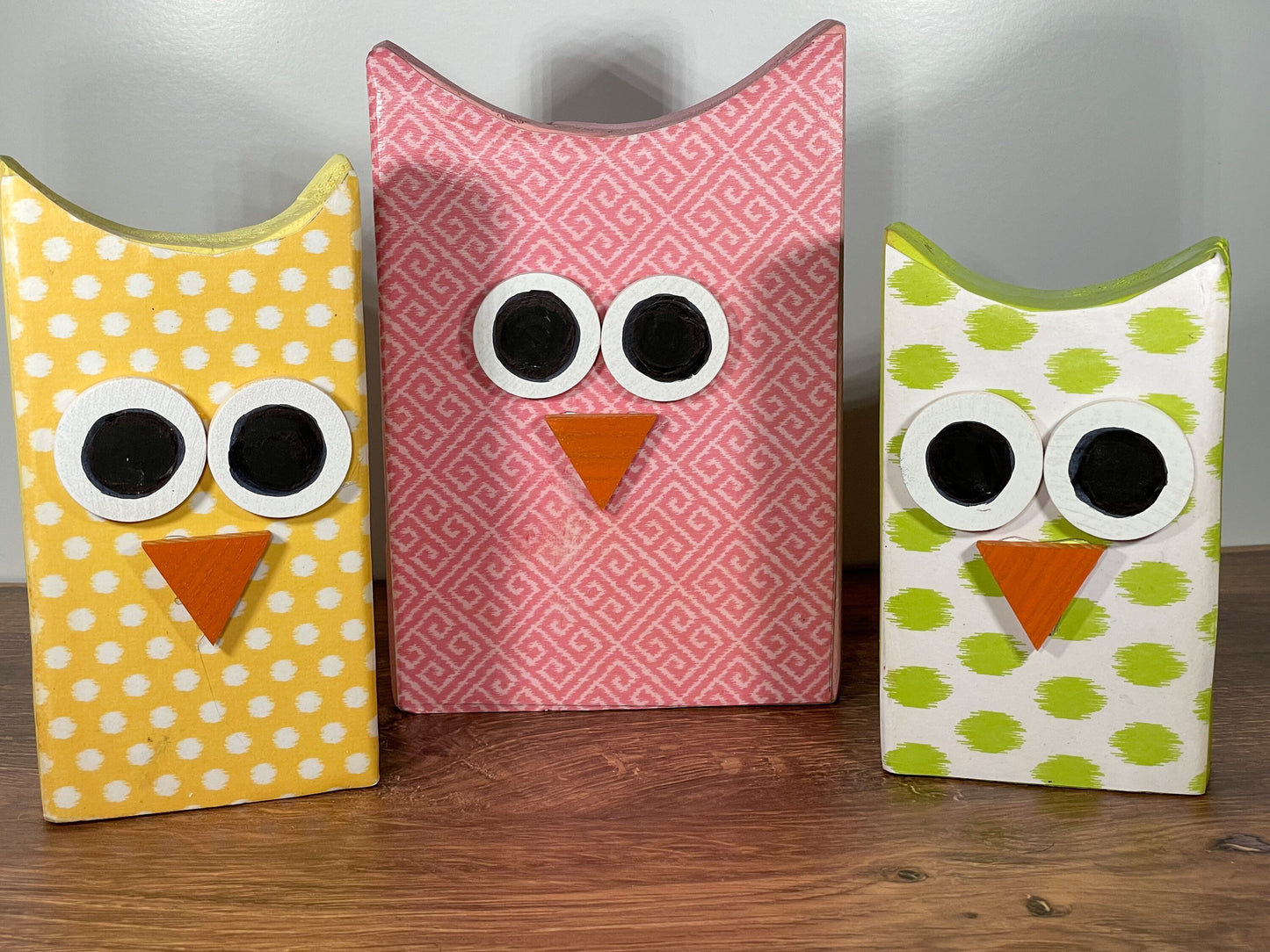 Owl Wood Blocks / Owl Decor / Owl Baby Shower Gift / Baby Nursery Decor