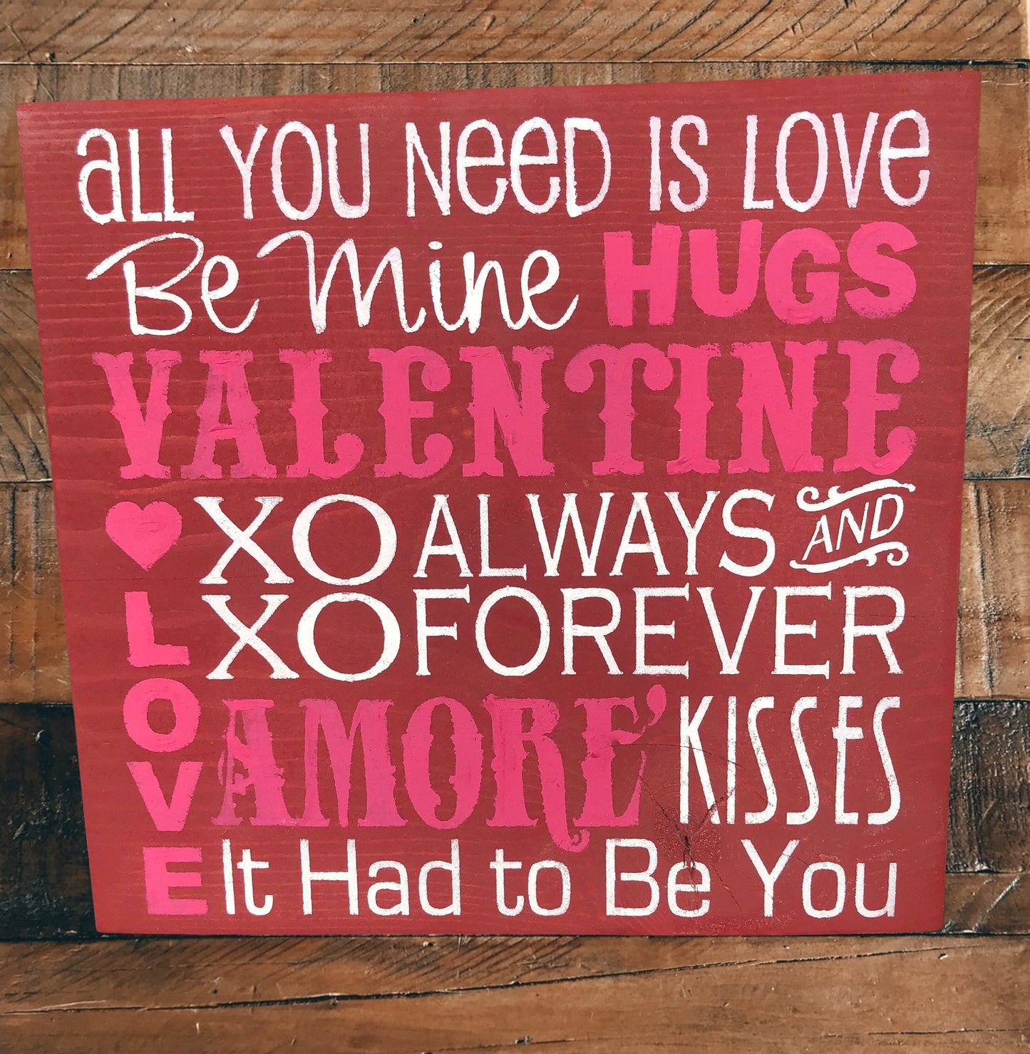 Valentine's Day Subway Art Wall Sign