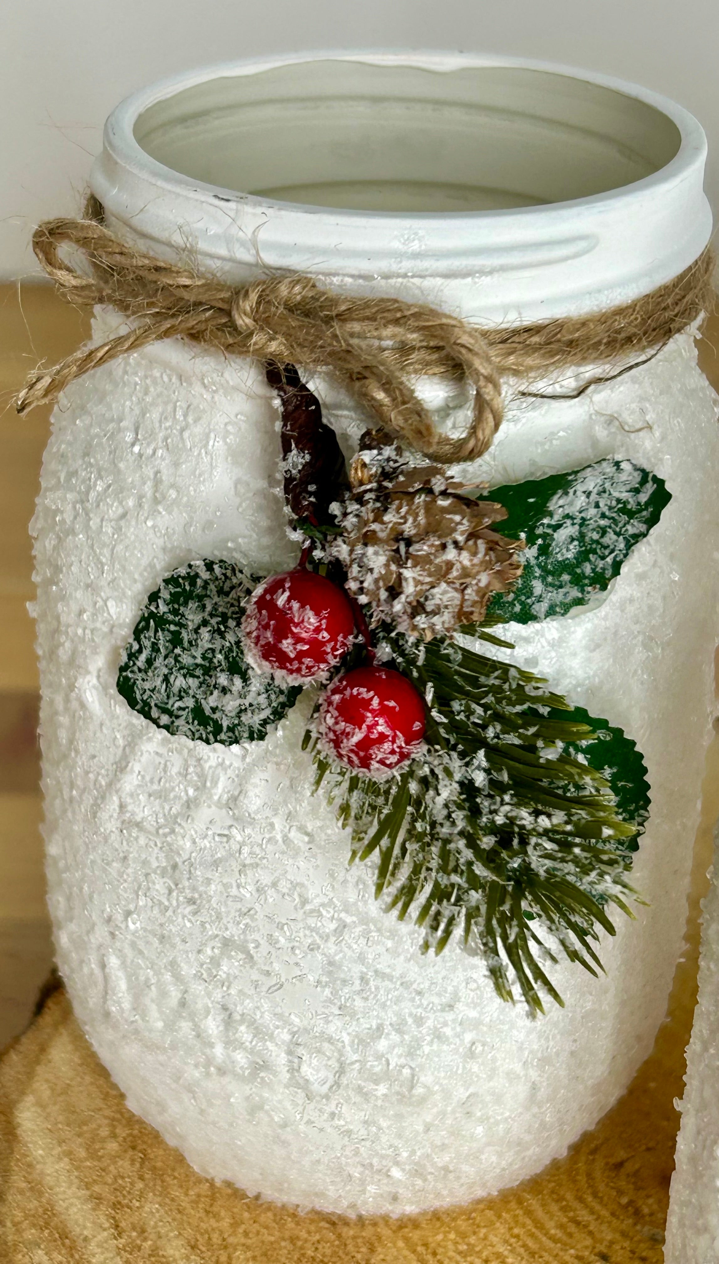 Snow-covered Winter Mason Jar Set