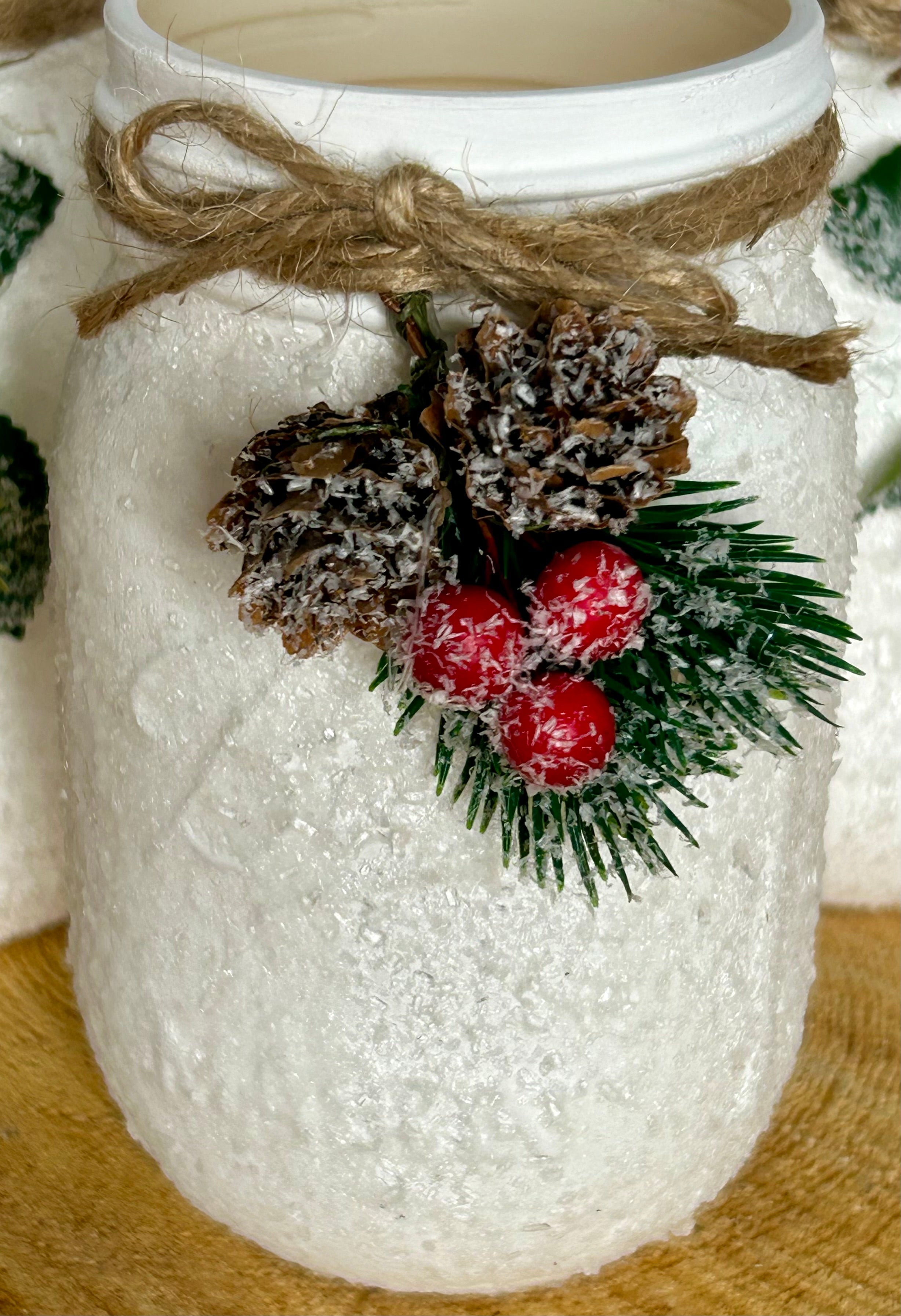 Snow-covered Winter Mason Jar Set