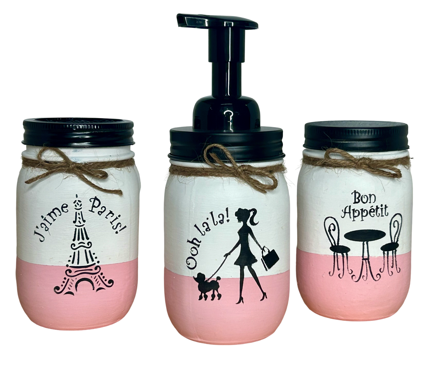 Parisian Mason Jar Bathroom Set