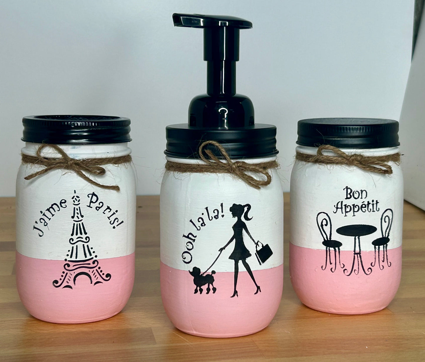 Parisian Mason Jar Bathroom Set