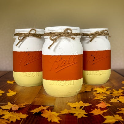 Candy Corn Mason Jars