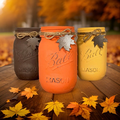 Fall Maple Leaf Mason Jars