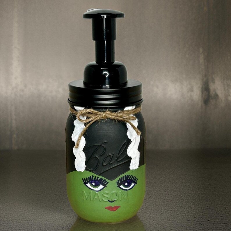 Bride of Frankenstein Mason Jar Hand Soap Dispenser