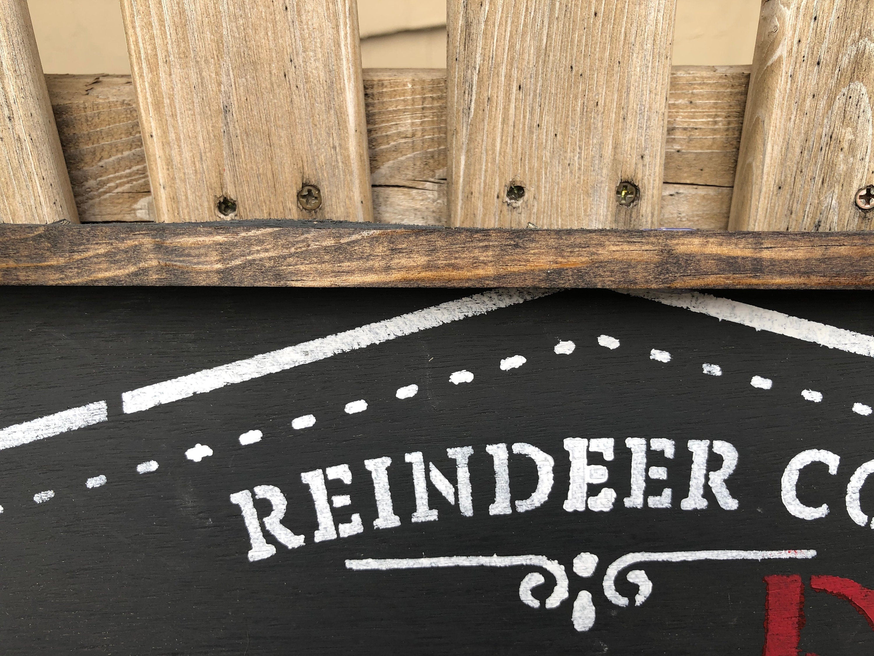 Christmas Sleigh Ride Reindeer Sign / Farmhouse Christmas Sign / Christmas Decor