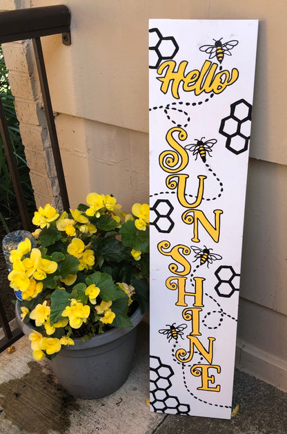 Hello Sunshine Honeybee Sign / Bee Wall Sign / Bee Decor / Bee Sign