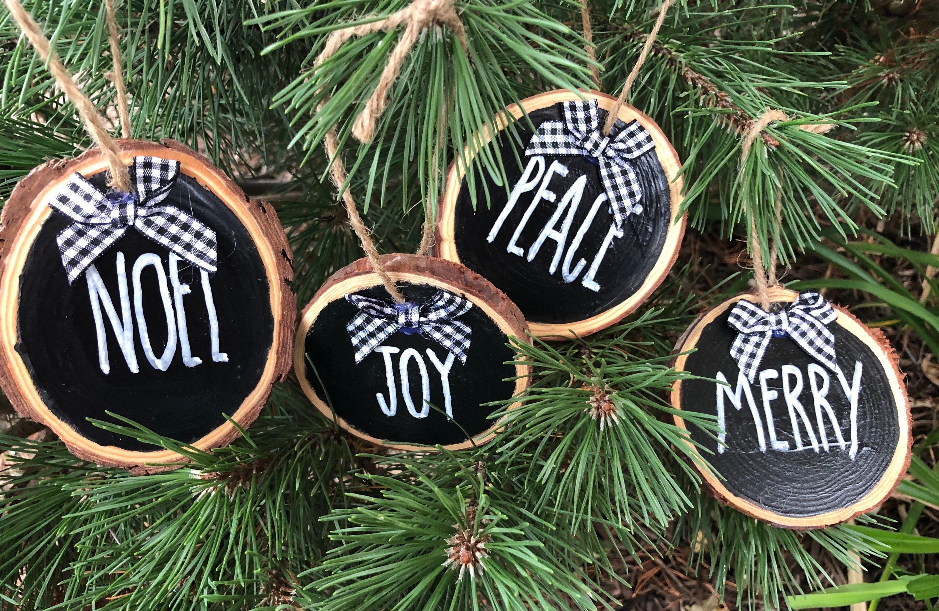 Rae Dunn-Inspired Christmas Ornaments