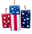 American Firecracker Wood Blocks / 4th of July Decor / Wooden Firecracker Blocks / Americana Decor