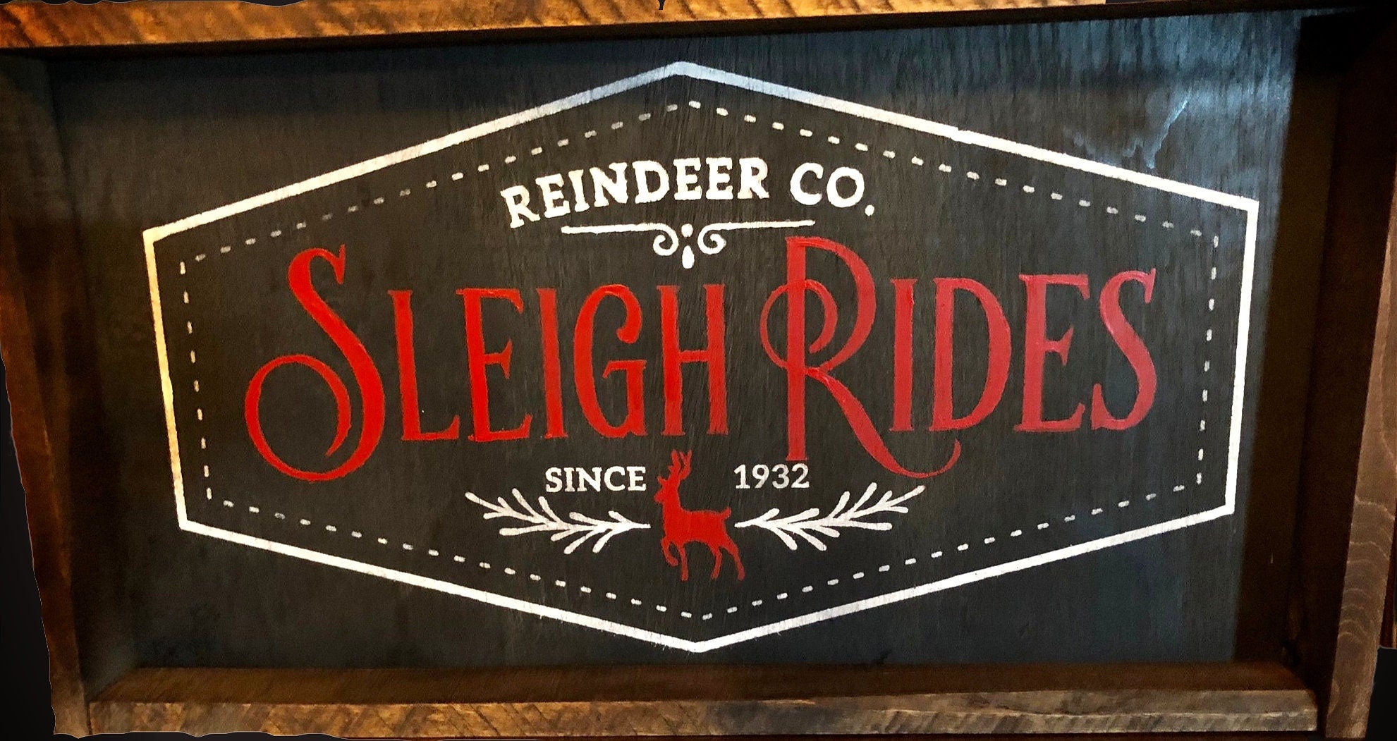 Christmas Sleigh Ride Reindeer Sign