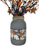 Halloween Mason Jar / Mason Jar Centerpiece / Halloween Decor / Painted Mason Jar