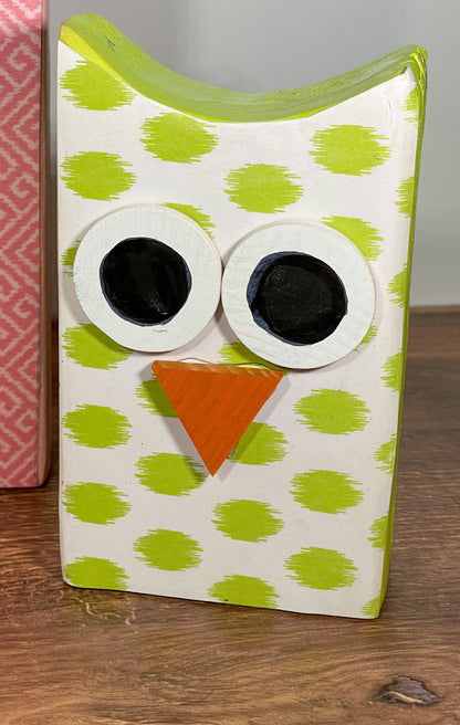 Owl Wood Blocks / Owl Decor / Owl Baby Shower Gift / Baby Nursery Decor