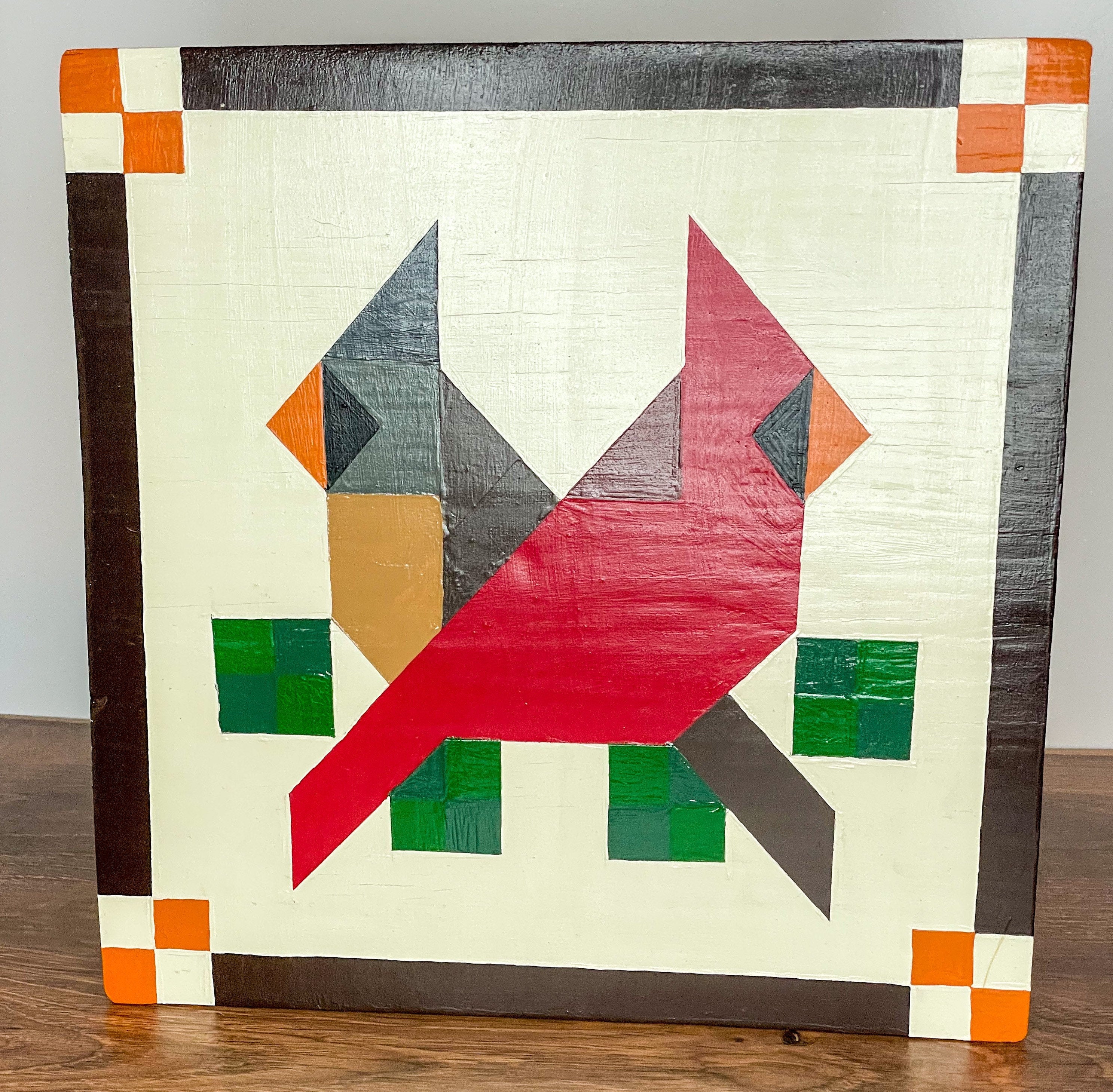 BARN QUILT Red Cardinal | Wooden Barn Quilt | Wood Barn Quilt Sign | Farm Quilt Design