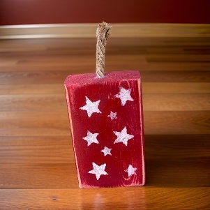 American Firecracker Wood Blocks / 4th of July Decor / Wooden Firecracker Blocks / Americana Decor