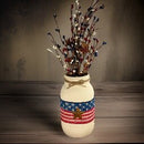 American Flag Mason Jar / 4th of July Centerpiece / Mason Jar Centerpiece / Painted Mason Jars