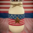 American Flag Mason Jar / 4th of July Centerpiece / Mason Jar Centerpiece / Painted Mason Jars