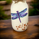 Dragonfly Mason Jars / Dragonfly Decor / Mason Jar Centerpiece / Painted Mason Jars