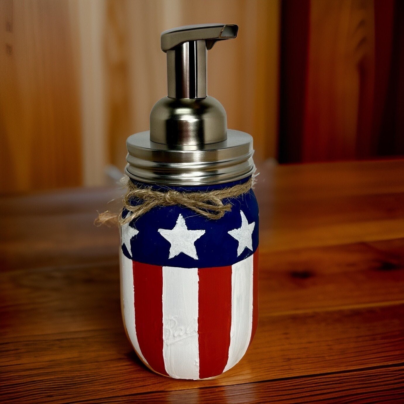 Americana Mason Jar Hand Soap Dispenser