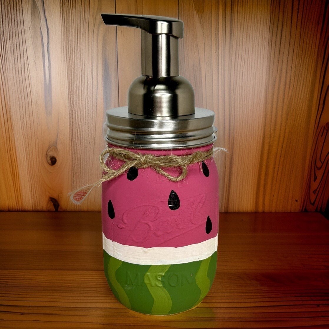 Watermelon Mason Jar Hand Soap Dispenser