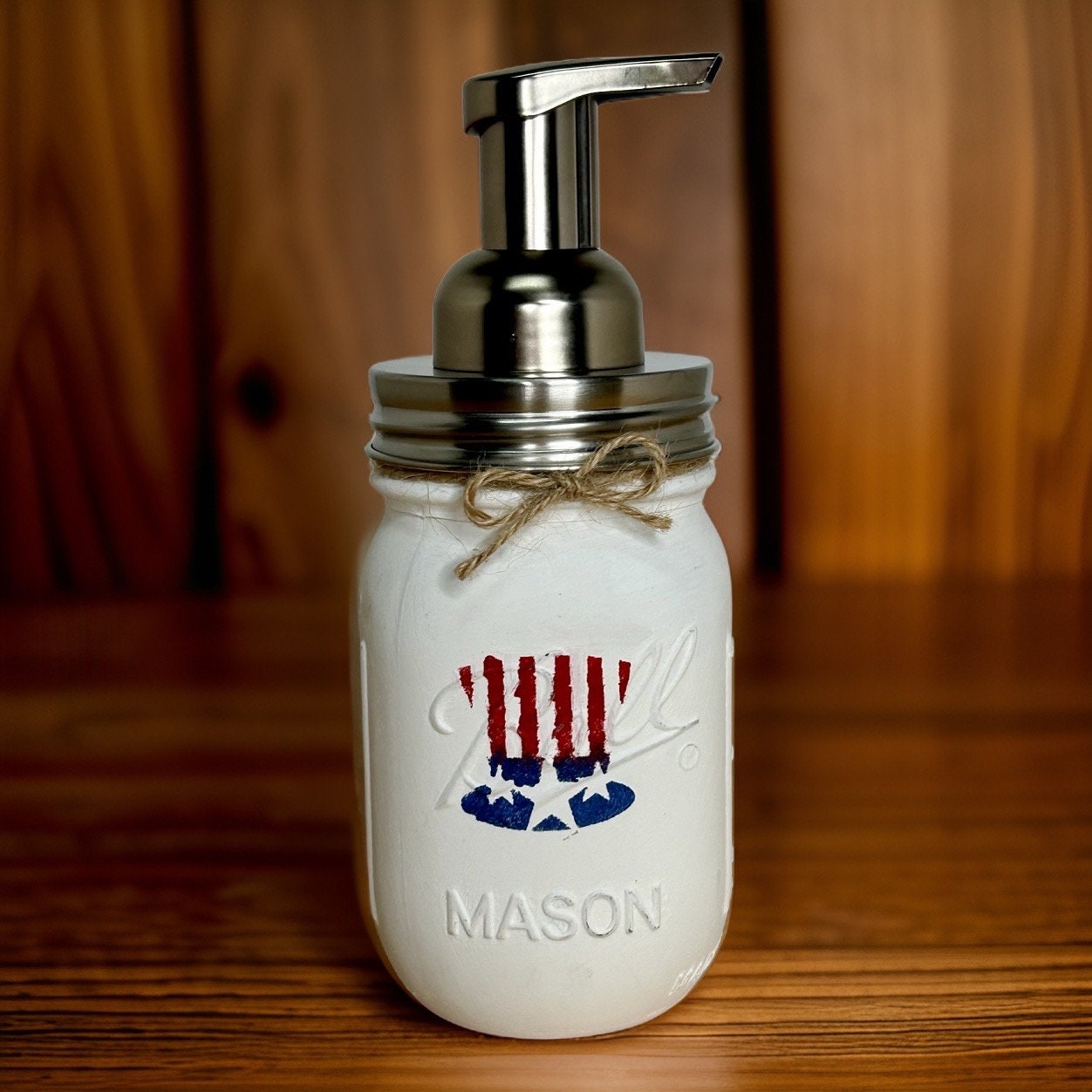 Uncle Sam Mason Jar Hand Soap Dispenser