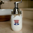 Uncle Sam Mason Jar Hand Soap Dispenser / Mason Jar Bath Decor / Soap Dispenser / Painted Mason Jars