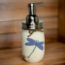 Dragonfly Mason Jar Hand Soap Dispenser / Mason Jar Bath Decor / Soap Dispenser / Painted Mason Jars