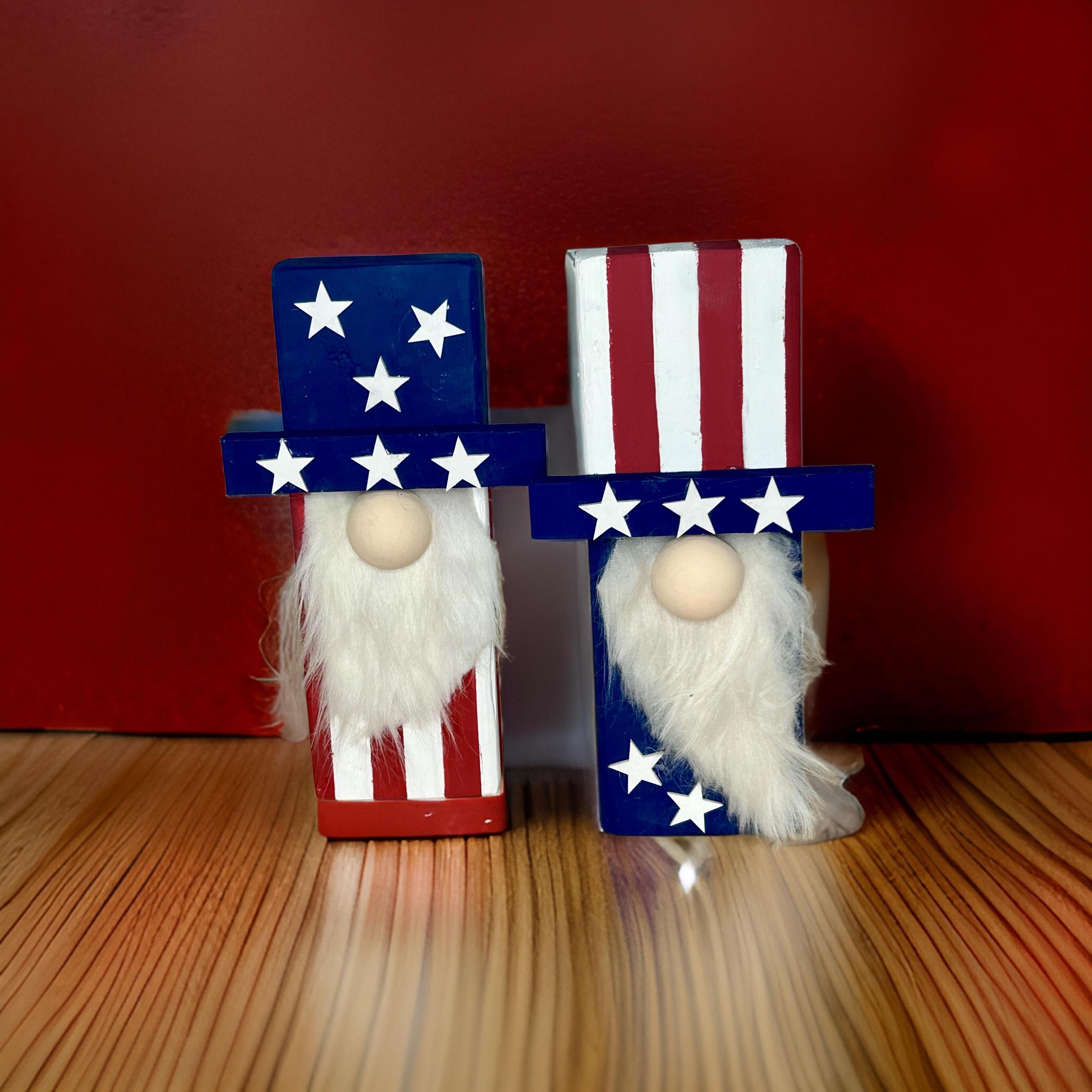 Americana Gnome Wood Blocks / Gnome Blocks / Gnome Home Decor