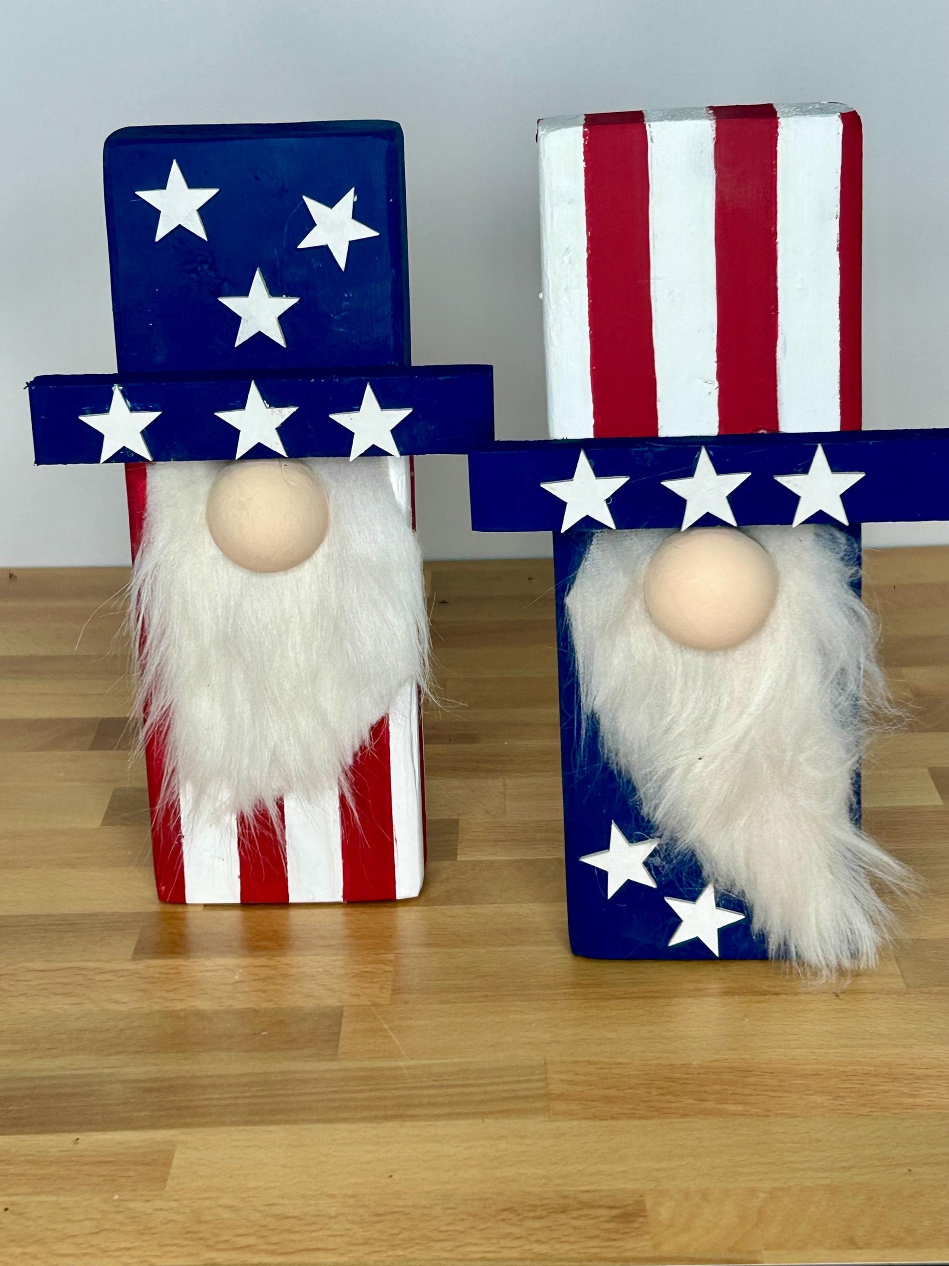 Americana Gnome Wood Blocks / Gnome Blocks / Gnome Home Decor