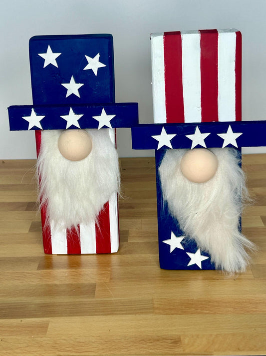 Americana Gnome Wood Blocks / Gnome Blocks / Gnome Home Decor