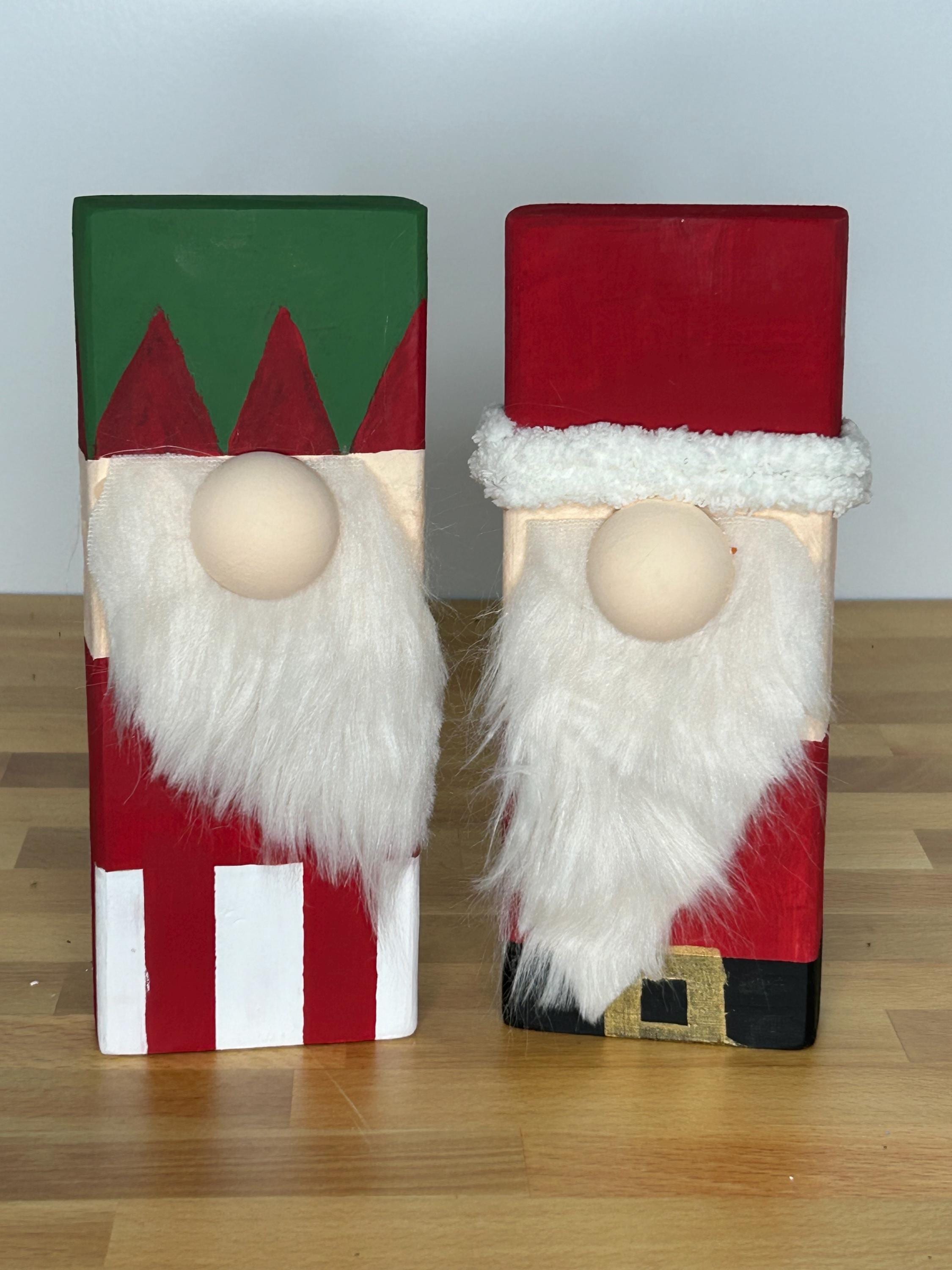 Christmas Gnome Wood Blocks / Santa Gnome / Elf Gnome