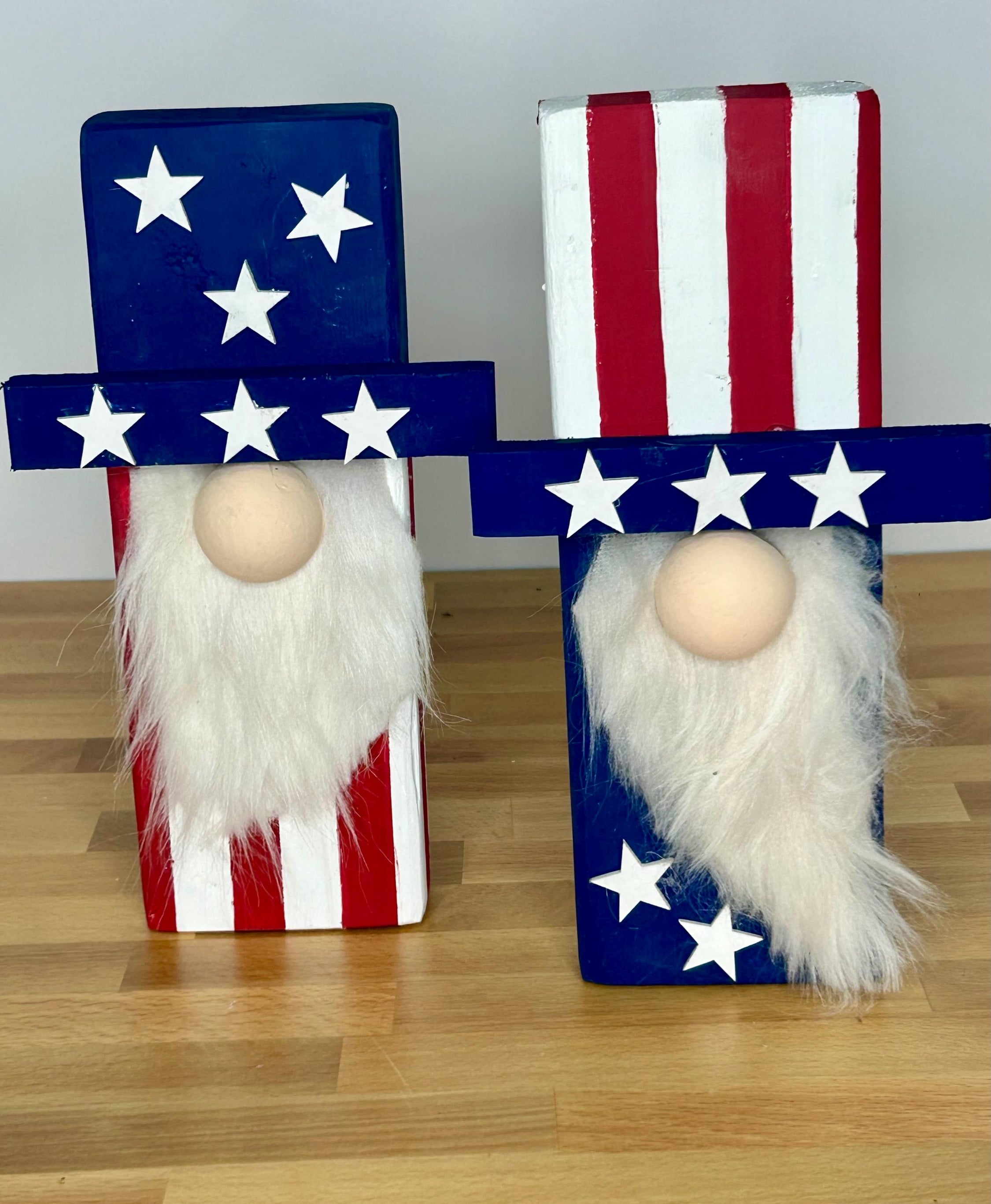 Americana Gnome Wood Blocks