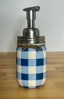 Buffalo Plaid Mason Jar Soap Dispenser / Mason Jar Bath Decor / Painted Mason Jars