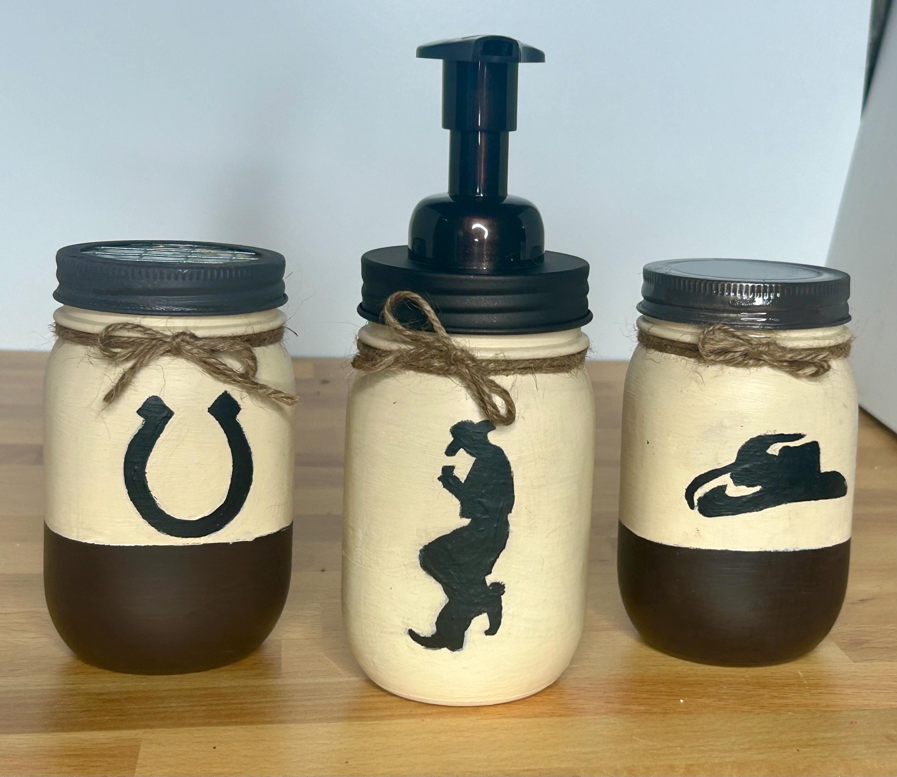 Western Mason Jar Bathroom Set