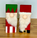 elf and Santa gnome wood blocks