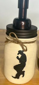 Western Mason Jar Bathroom Set / Country Western Bath Decor / Cowboy Mason Jar Bath Set