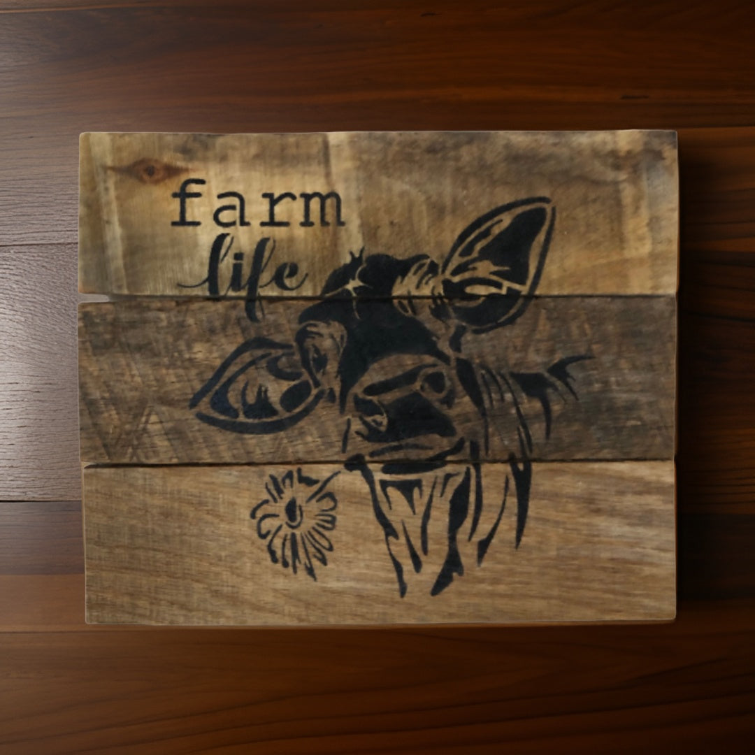 Farm Life Cow Wall Sign