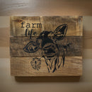 Farm Life Cow Wall Sign