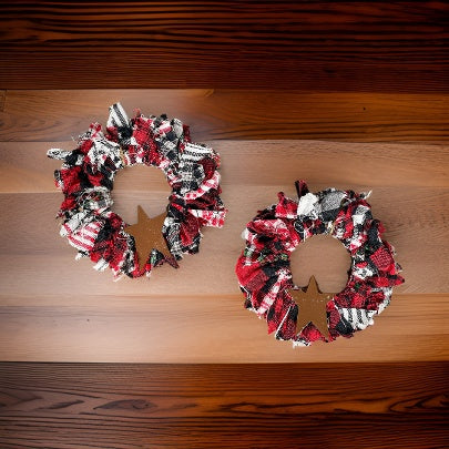 Mini Mason Jar Ring Rag Wreaths