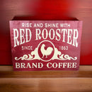 Rooster Coffee Wood Wall Sign