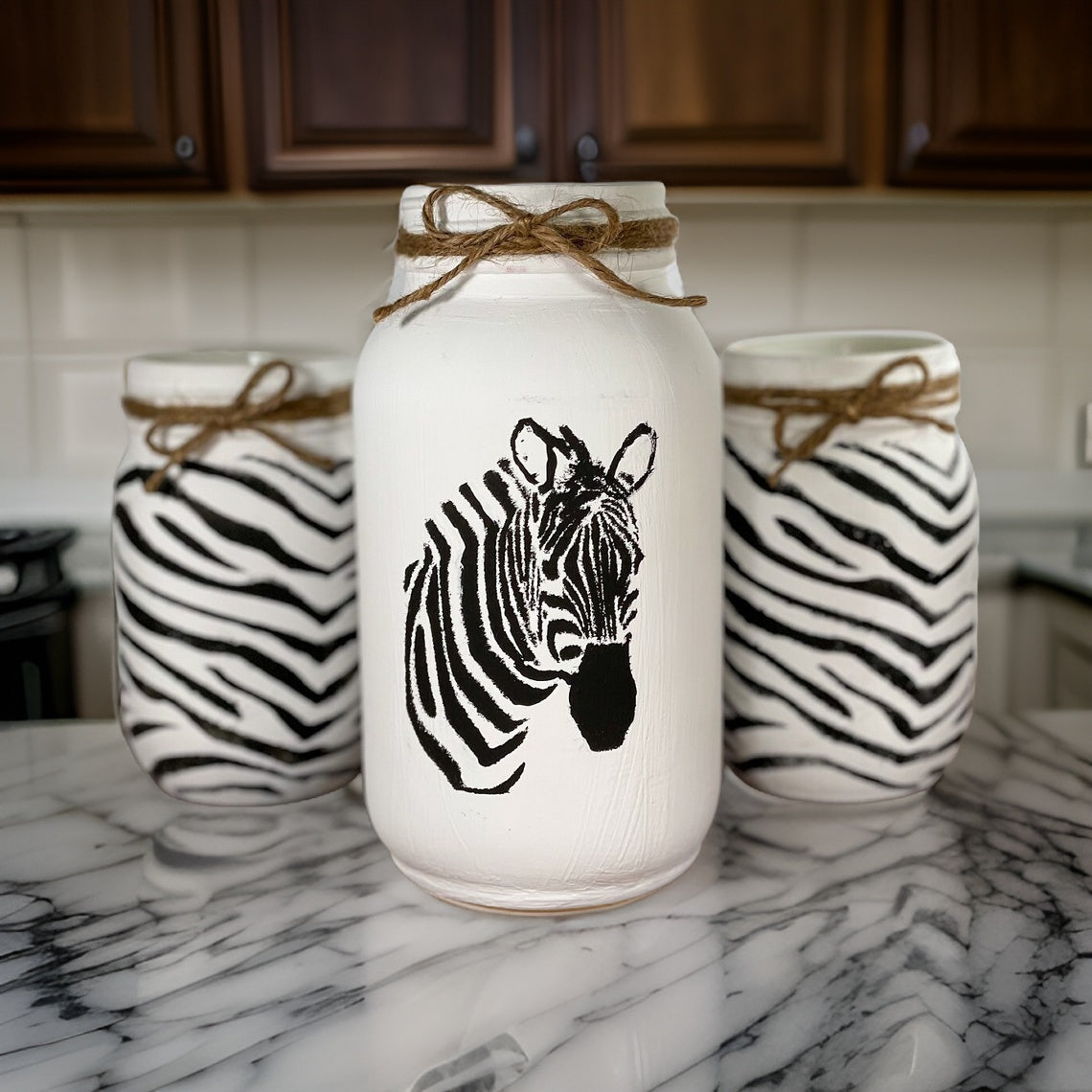 Zebra Mason Jars