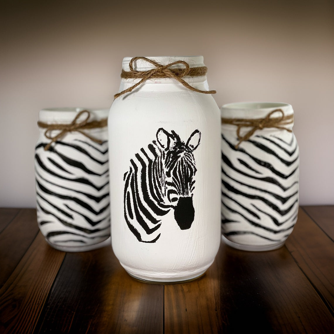 Zebra Mason Jars