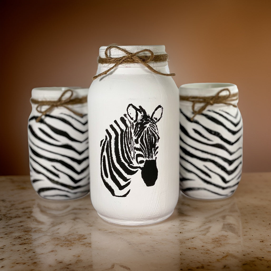 Zebra Mason Jars