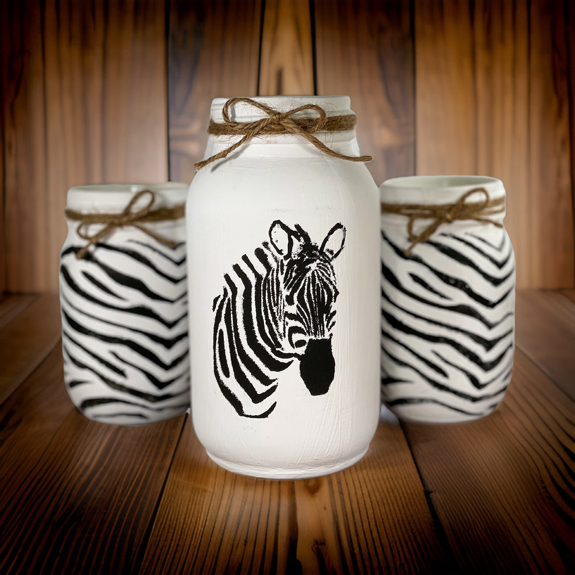 Zebra Mason Jars