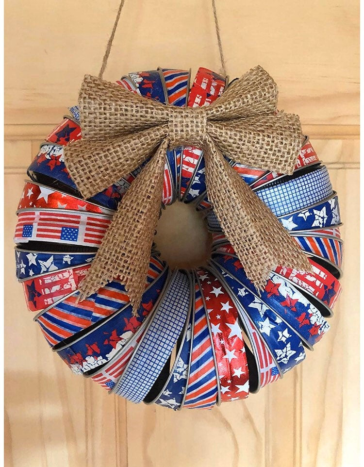 Americana Mason Jar Ring Wreath
