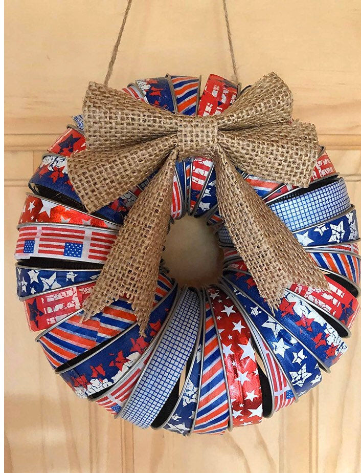 Americana Mason Jar Ring Wreath