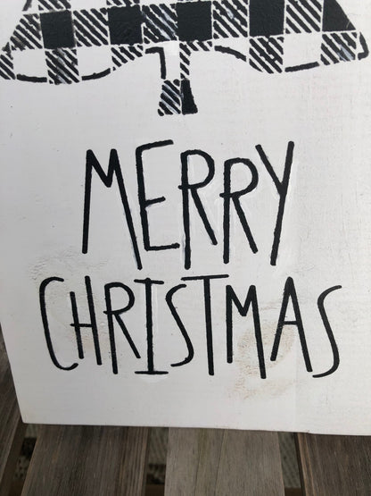 Buffalo Plaid Christmas Tree Sign