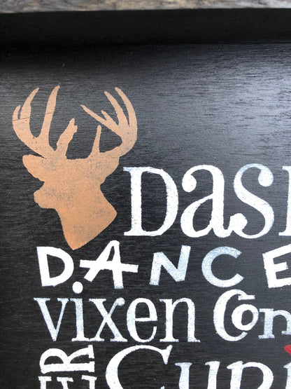 Reindeer Names Farmhouse Christmas Sign