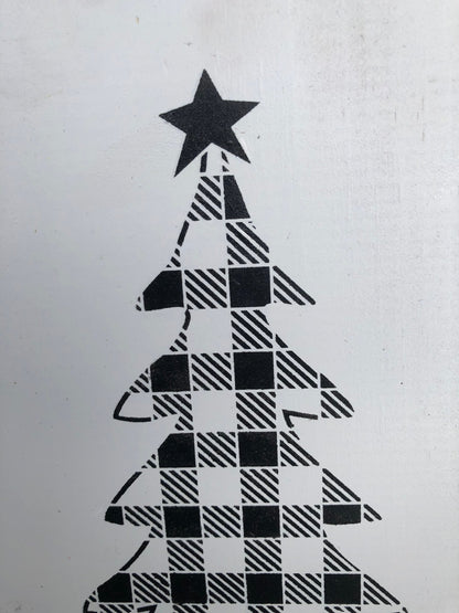 Buffalo Plaid Christmas Tree Sign